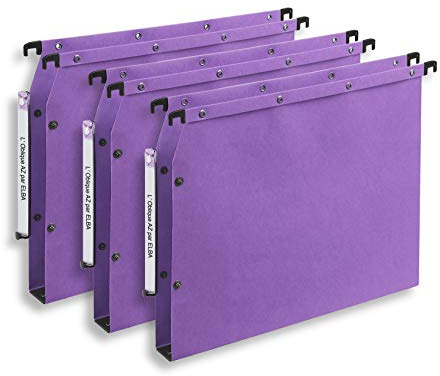 Elba Ultimate Carte Kraft Lot de 25 Dossiers Suspendus pour Armoire A4 Fond 30mm Lilas