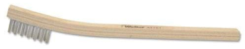 Weiler 44167 Small Hand Wire Scratch Brush, Stainless Steel Fill, Wood Block, 3 X 7 Rows, Made in the USA