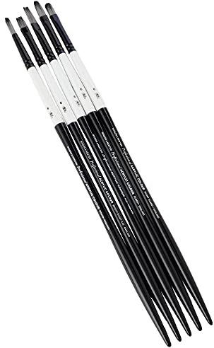 Winsor & Newton Professional Acrylic Brush Long Handle,Pack of 5,Black,M