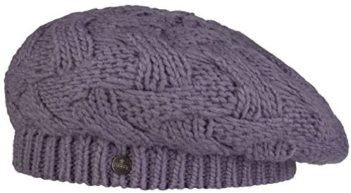 LIERYS Jesila Baskenmütze Damen Strickmütze mit Schurwolle Made in Germany Herbst Winter Flieder One Size