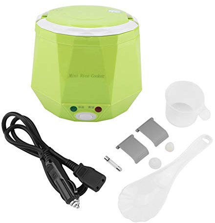 Cuociriso elettrico, piroscafo per alimenti da 1,3 V 24 W 140 W per cucinare riso, porridge, uova nutrienti e piatti riscaldanti(verde)
