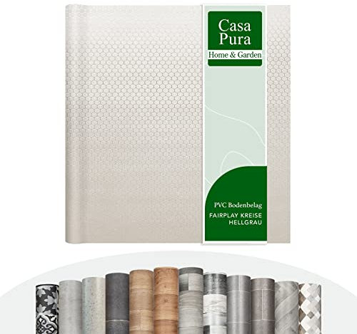 casa pura® CV Bodenbelag Fairplay - extra abriebfester PVC Bodenbelag (geschäumt) - Oberfläche strukturiert mit Noppen für festen Halt - Meterware (Hellgrau 100x250 cm)
