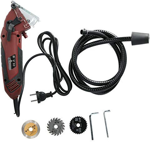 Sierra Circular Walfront Mini Sierra Eléctrica Máquina de Corte Multifunción Herramienta de Carpintería de Mano Enchufe de la UE AC230‑240V