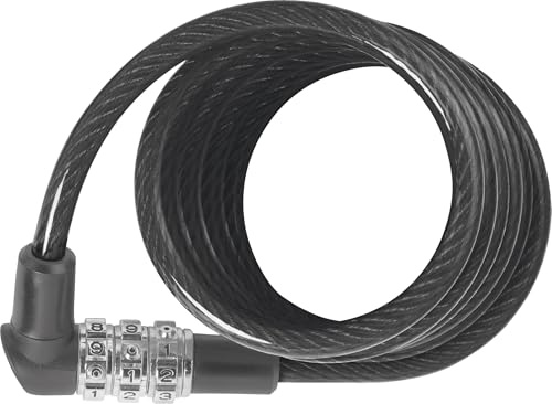 ABUS cerradura de cable en espiral 3506C - 6 mm de espesor, cerradura de combinación flexible - nivel de seguridad 1