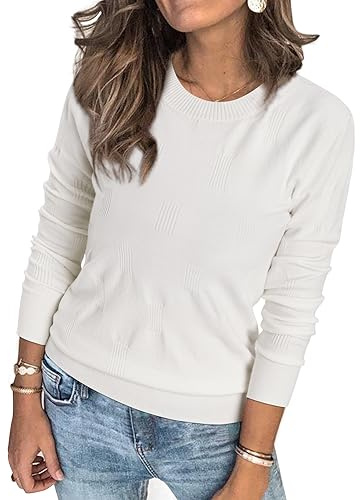 Arach&Cloz Felpa Girocollo da Donna a Maniche Corte Elegante Lavorata a Maglia di