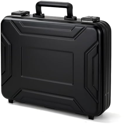 urecimy Maletín rígido para portátil de aluminio TSA combinación cerradura Flightcase extraíble joyería de espuma y reloj portátil bolsa de transporte, Negro , 41X30X11.5cm