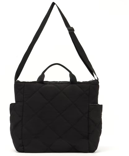 7VSTOHS Bolso Tote Puffer para Mujeres, Acolchado Puffy de Invierno, Algodón y Nylon Ligero, Crossbody de Hombro