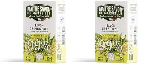Sapone di Provenza Verbena Limone - 99% di origine naturale (Confezione da 2)