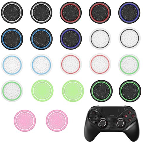 22PCS Joystick Protection Stick, Grip Caps Joystick Thumbstick, Capuchons Remplacement Joystick Silicone, Capuchons Manette Protection pour P-S5 / P-S4 / P-S-3 / P-S2 / X-Box 360 / X-Box One