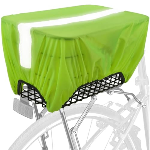 VAOLOAV Housse de Pluie 5L-20L pour Panier de vélo, Sacoche de vélo, Porte-Bagages, Housse imperméable avec Bandes réfléchissantes (Vert Vif, 20L)