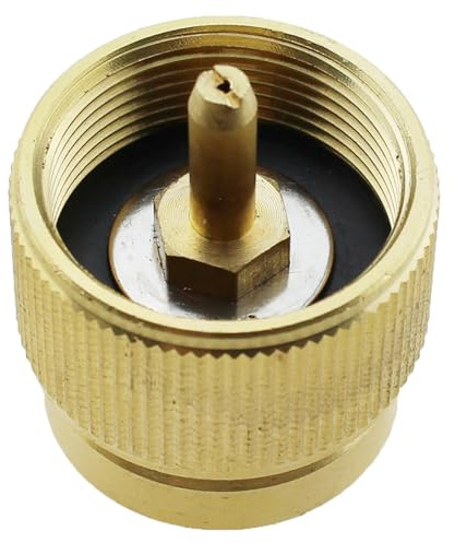 TAODAN 26x30mm Brass Camping Stove Adapter 1LB Small Tank Input and Lindahl Valve EN417 Output Round Adapter Outdoor Gas Cylinder LPG Tank Converter