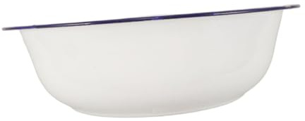 Mikinona Bassine et Nettoyer à Usage Capacité Facile Multifonctionnel Émaillée Vintage Blanc Tremper Grosse pour Pieds pour Buanderie de Bain