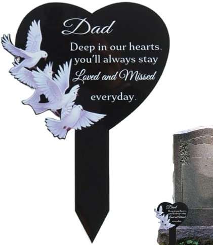 Marqueurs De Tombes | Stèles Commémoratives Décorations De Cimetière pour Maman | Plaques Étanc hes Noires Personnalisées pour Fête des Mères Et Anniversaires