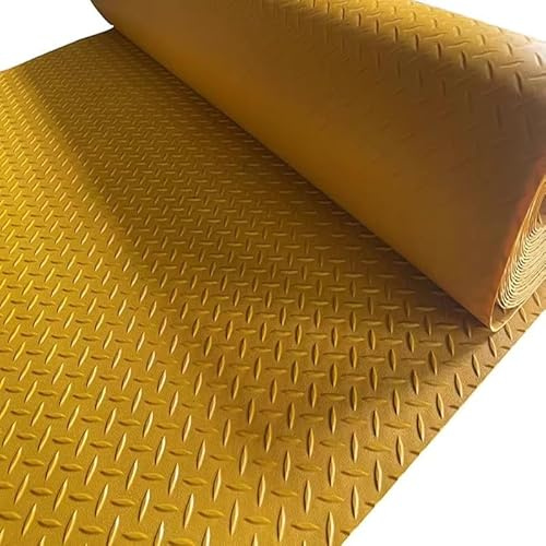 Rollo de estera de goma antideslizante con placa de diamante, protector duradero para suelos de garaje y exteriores para coches, motocicletas, tapete de superficie resistente y reutilizable