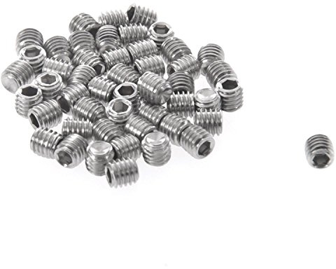 Rastapulz 50 tornillos prisioneros M3 x 3 mm, acero inoxidable, con hexágono interior, color plateado