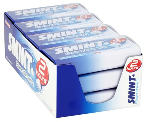 Smint Sugar Free Mints – 2 Hour Clean Breath, 50 XXL Peppermint Flavour - 12 Tins