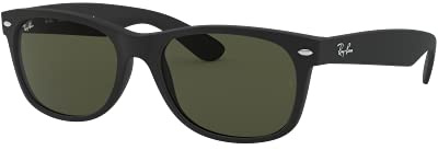 Ray-Ban New Wayfarer Sonnenbrille für Damen, schwarz (Black Rubber), One size