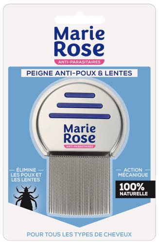 MARIE ROSE - Peigne Anti-Poux Et Lentes - Pour tout type de cheveux - Pour toute la Famille - Conçu pour Retirer les Poux et les Lentes sans abîmer les Cheveux