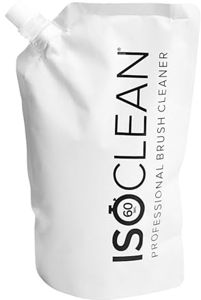 ISOCLEAN Makeup Brush Cleaner Refill Pouch - Liquid Makeup Cleaner Solution for Makeup Brushes and Makeup Tools - Cleans Bristles - No Rinse Formula dries in 60 Seconds - Vegan, Cruelty-free (525ml)