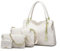 HAWEE Damen Handtaschen Set Elegant Shopper Schultertasche PU-Leder Handtasche Kleine Umhängetasche Handy Geldbörse Kartenhalter 4-teiliges Set