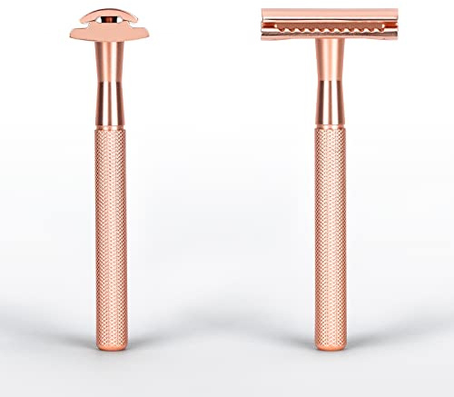 DreamGenius Safety Razor for Men and Women,All Double Edge Razor Blades Lady Razor Eco-Friendly Zero Waste Beauty Environmentally,Rose Gold
