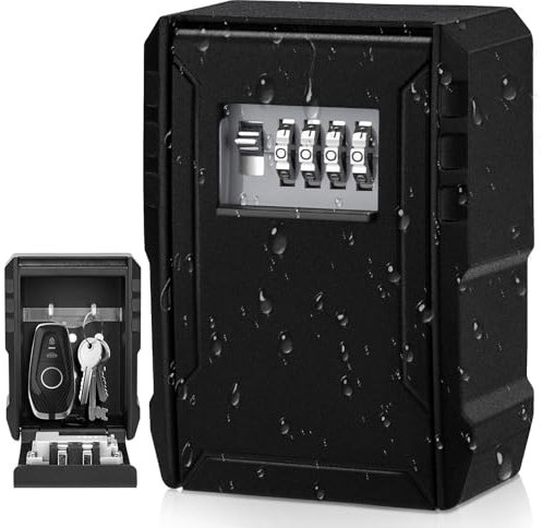 NEWIROVE Caja Seguridad Llaves Montado Caja Combinacion Llave Grande Caja Fuerte Llaves Exterior Boite à Clé Sécurisée Impermeable para Llaves, Llaves de Coche, Tarjeta