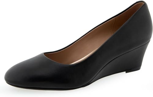 Aerosoles IRIS Pump Wedge, Black Leather, 8.5M