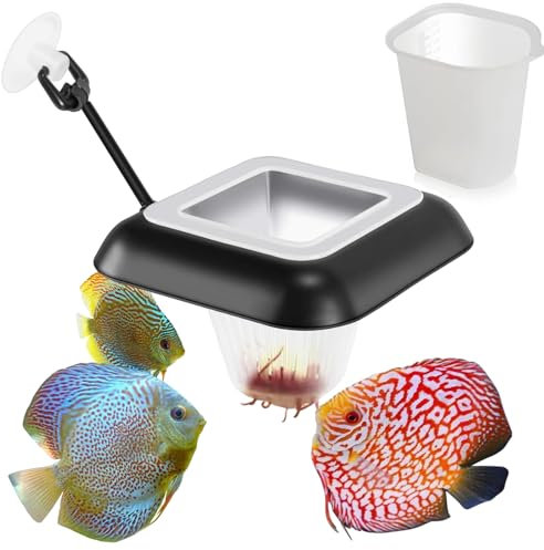 3-in-1 Futterring Aquarium Quadratischer Wurm Futterring Aquarium Lebendfutter Futterring Aquarium Zubehoer Blutwurm-Futternapf für Goldfische, Buntbarsche, Guppys