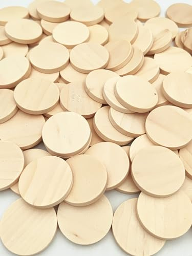 100PCS Natural Wood Slices 1.4 inch Blank Round Wooden Discs Unfinished Wood Circles Blank Wooden Ornaments for DIY Crafts