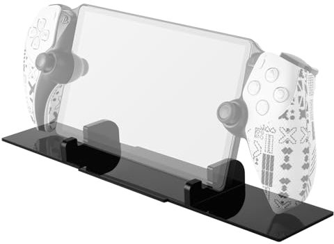 CaSZLUTION Display Stand Base for PlayStation Portal Remote Player for PlayStation 5, Acrylic Desktop Playstand Holder Compatible with PS5 Portal Handheld Console, Keyboard, 9.7 iPad (Black)