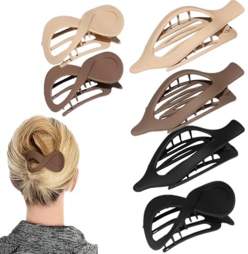 Clips de garra de cabello plano, clip de garra plana para mujeres - Clips de plátano horizontales Grabas no deslizantes,Accesorios de ropa de cabeza, cómodas grietas para mujeres, novia, madre,