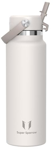 Sparrow SwivelSip Botella Termica - Botella Agua Acero Inoxidable Boca Ancha con Pajita - 1.2L - Sin BPA y Antifugas - para Deporte, Gimnasio, Oficina, Yoga, Ciclismo