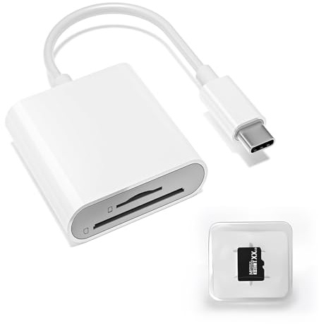 1 lettore di schede SD a doppio slot, lettore di schede SD USB C, adattatore per lettore di schede SD, lettore di schede di memoria fotografica, supporta schede SD e TF, per Mac, Plug and Play e