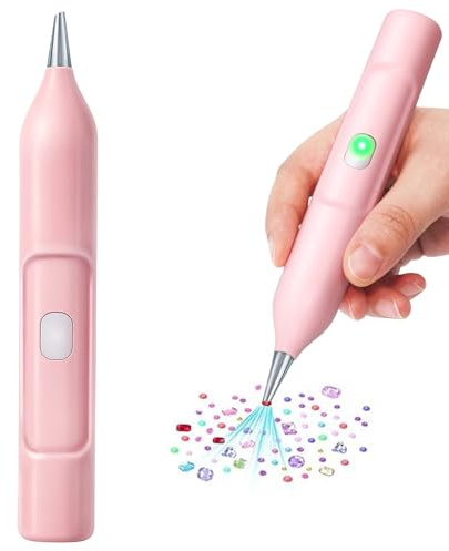 PORFOYO Bolígrafo de pintura de diamante eléctrico, inalámbrico, recargable, lápiz de pintura de diamante con carga USB C, diseño ergonómico, silencioso, estable, duradero, práctico, accesorio de