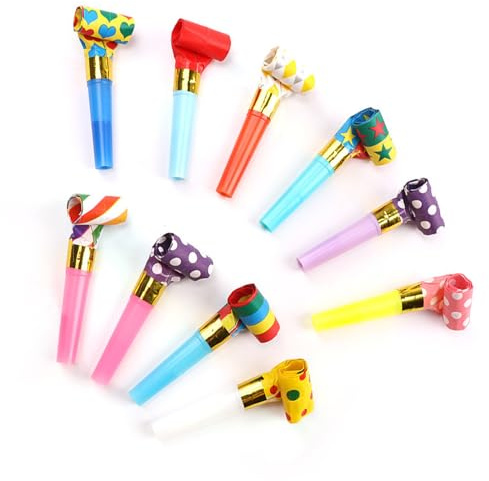 30 Pcs Party Blowers Whistles, Bright-colored Party Blowers for Kids, Interesting & Fun Partys Poppers, for Wedding, Graduation, Celebrations, Christmas, Birthday Partys (Color random)