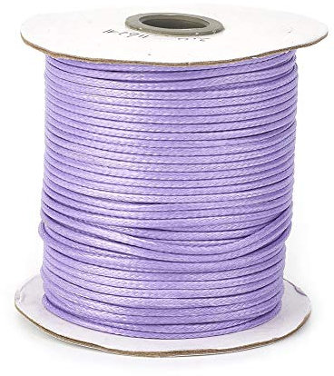 Cheriswelry About 100yards 2mm Korean Polyester Cord Thread Beading String Rope with Spool for Jewellery Crafts Making Macrame, Lilac