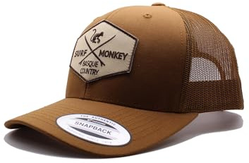 Origins Einstellbare Baseball-Trucker Mütze - Herren Kappen Surf Monkey, Azul Marino / Gris Oscuro, Einheitsgr��e