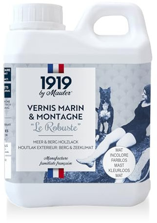 1919 BY MAULER - Vernis Marin & Montagne « Le Robuste » - Satiné Incolore - 2,5L - Bois Extérieur et Peinture - Résistance extrême intempéries & UV