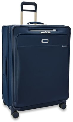 Briggs & Riley Essential 22 Carry On Expandable Spinner - Luggage for Travel, Suitcases with Wheels, Softside Rolling Bag for Men & Women, Self-Repairing Zipper - Baseline Collection, Navy