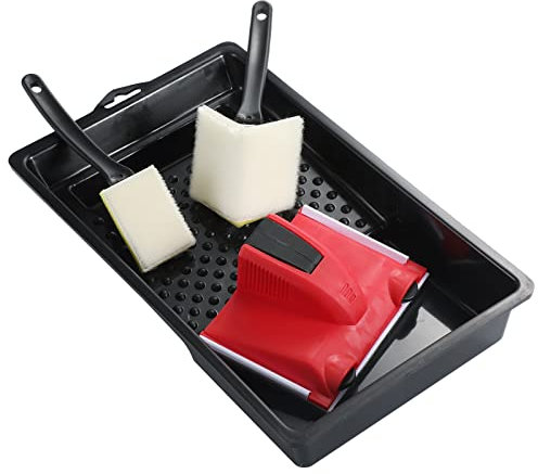 VANSKOOS Farbkante mit Zierleiste und Ausbesserungspad, Eckmaler, Farbablage, Malerei Wandkanten Pad für Zuhause, schnell und einfach einen Raum bemalen, Werkzeug für Wände