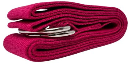 ATC Handels GmbH Yogagurt aus Baumwolle in verschiednen Farben mit stabilen D-Ringschnalle - Yogaband, Yogastrap, Yogaschlaufe für Yoga und Pilates, pink