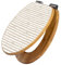 banjado® Design WC Sitz Bambus Absenkautomatik mit Motiv Beige Streifen/Toilettendeckel mit Absenkautomatik Holz/hochwertiger Bambus Klodeckel/WC-Sitz für alle gängigen Toiletten