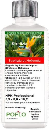 POFLO Engrais pour Strelitzia, Heliconia, engrais liquide Premium de la gamme pro (250ml)