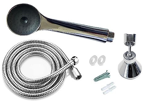 Kippen 5209 Kit Amalfi Composto da: Soffione in ABS, Flessibile Doccia e Supporto in Plastica per Attacco a Parete