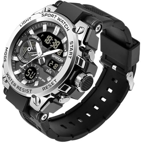 Militär Uhr Herren Digital Armbanduhr Military Watch Outdoor Tactical Watch Groß 5 ATM Wasserdicht Digitaluhr Herrenuhren Stoppuhr Sport Uhren Sportuhr Männer Jungen Chronograph Herren Schwarz Grün
