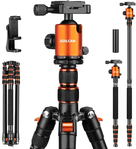 80/85 inches Heavy Duty Tripod for Camera and Phone, 85 Camera Monopod Tripods, DSLR Binoculars Spotting Scope Camcorders Video Tripod Stand, 360 Degree Ball Head, 35 lbs Loads