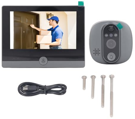 BuyWeek Spioncino Elettronico, 1080P 4,3 Pollici Telecamera Spioncino Audio Bidirezionale Spioncino Digitale WiFi con Rilevazione PIR