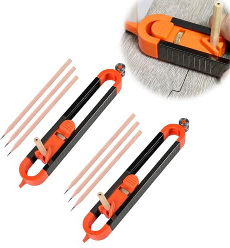 Vokowin Calibro di contorno regolabile durevole multifunzione per lavori domestici e professionisti per piastrelle Lnstall, posa laminato, tappeti, utensili per pavimenti in laminato (K404-2)