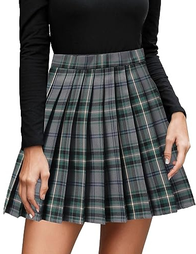 Gotica da donna a quadri, gonna a pieghe punk grunge gonna a quadri, gonna corta a pieghe ad A, gonna piegata con fessura, gonna a pieghe Y2K, gonna da skater