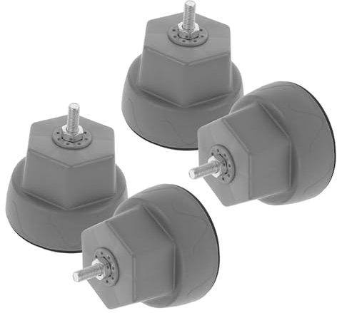 Lurrose 4 Pièces Base De Machine à Laver Anti Stabilisateurs Rester Choc Lourd Pied Rondelle Vibration De La Laveuse Lavage Protecteur En Tapis De Table Gris Plastique